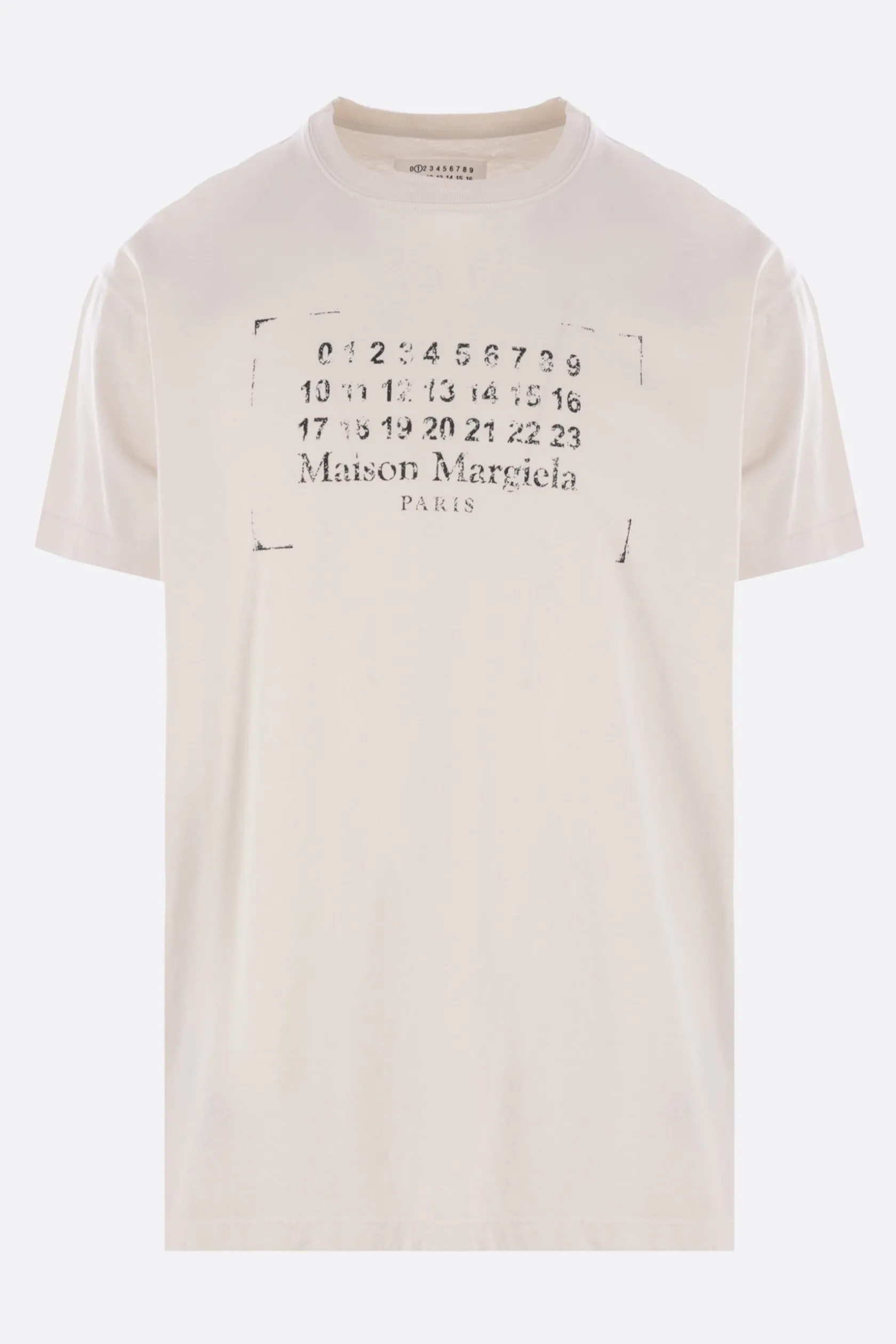 Topwear>MAISON MARGIELA t-shirt in cotone stampa logo numerico Bianco