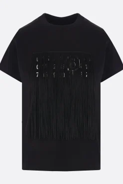 Topwear>MM6 t-shirt in cotone stampa logo numerico Nero