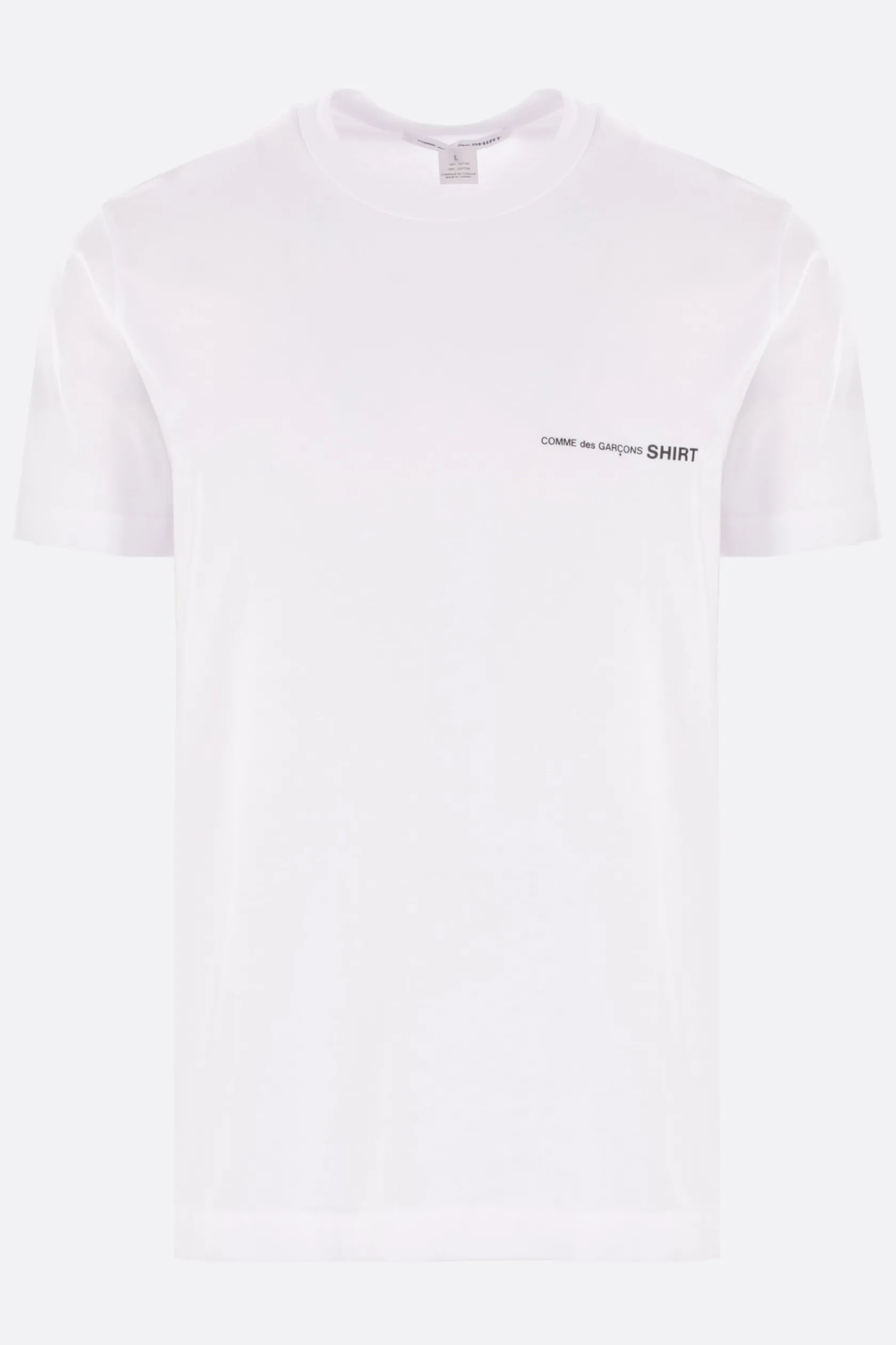 Topwear>COMME DES GARÇONS SHIRT t-shirt in cotone stampa logo Bianco
