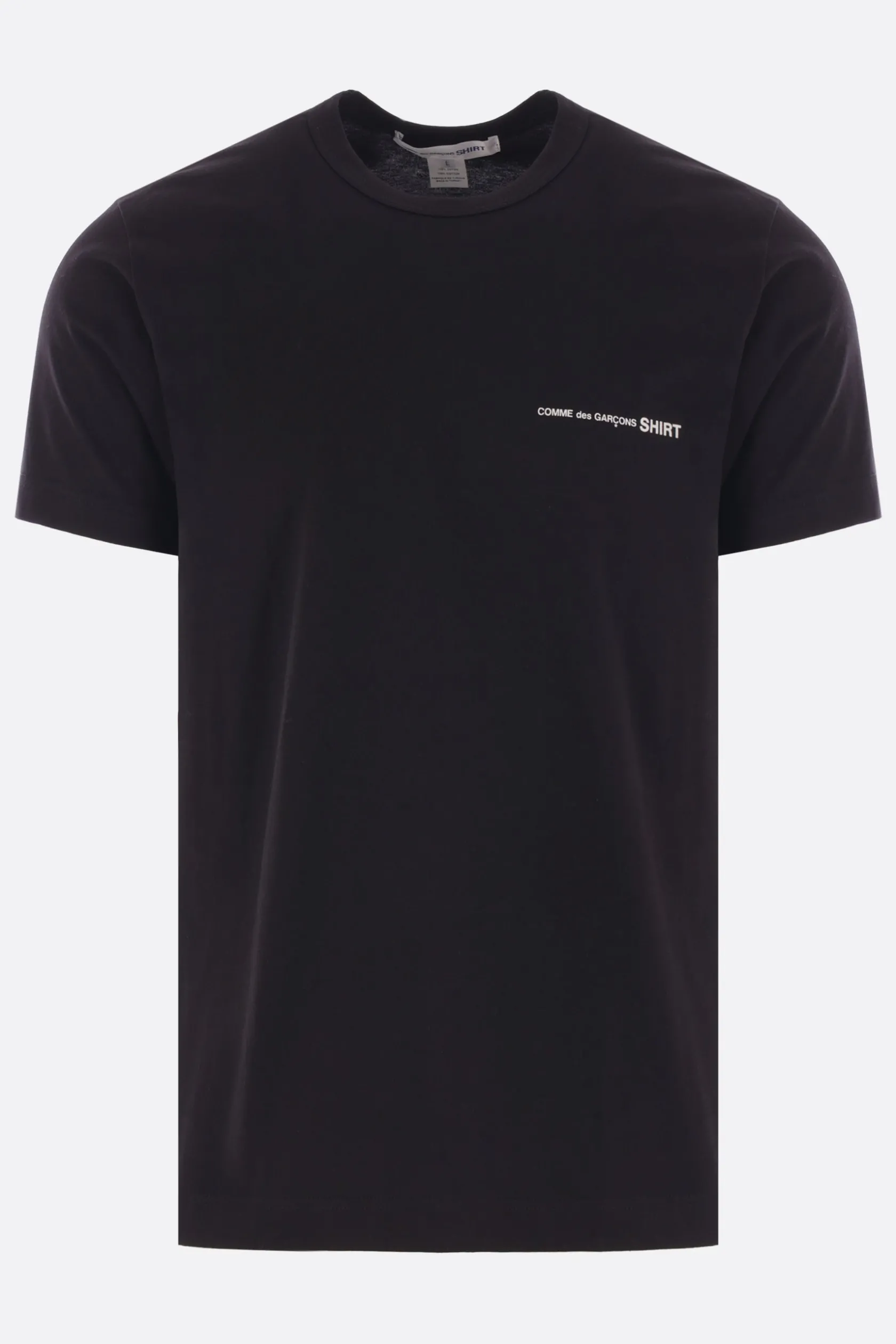 Topwear>COMME DES GARÇONS SHIRT t-shirt in cotone stampa logo Nero