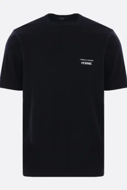 Topwear>COMME DES GARÇONS HOMME t-shirt in cotone stampa logo Nero
