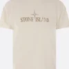 Topwear>STONE ISLAND t-shirt in cotone stampa logo Bianco