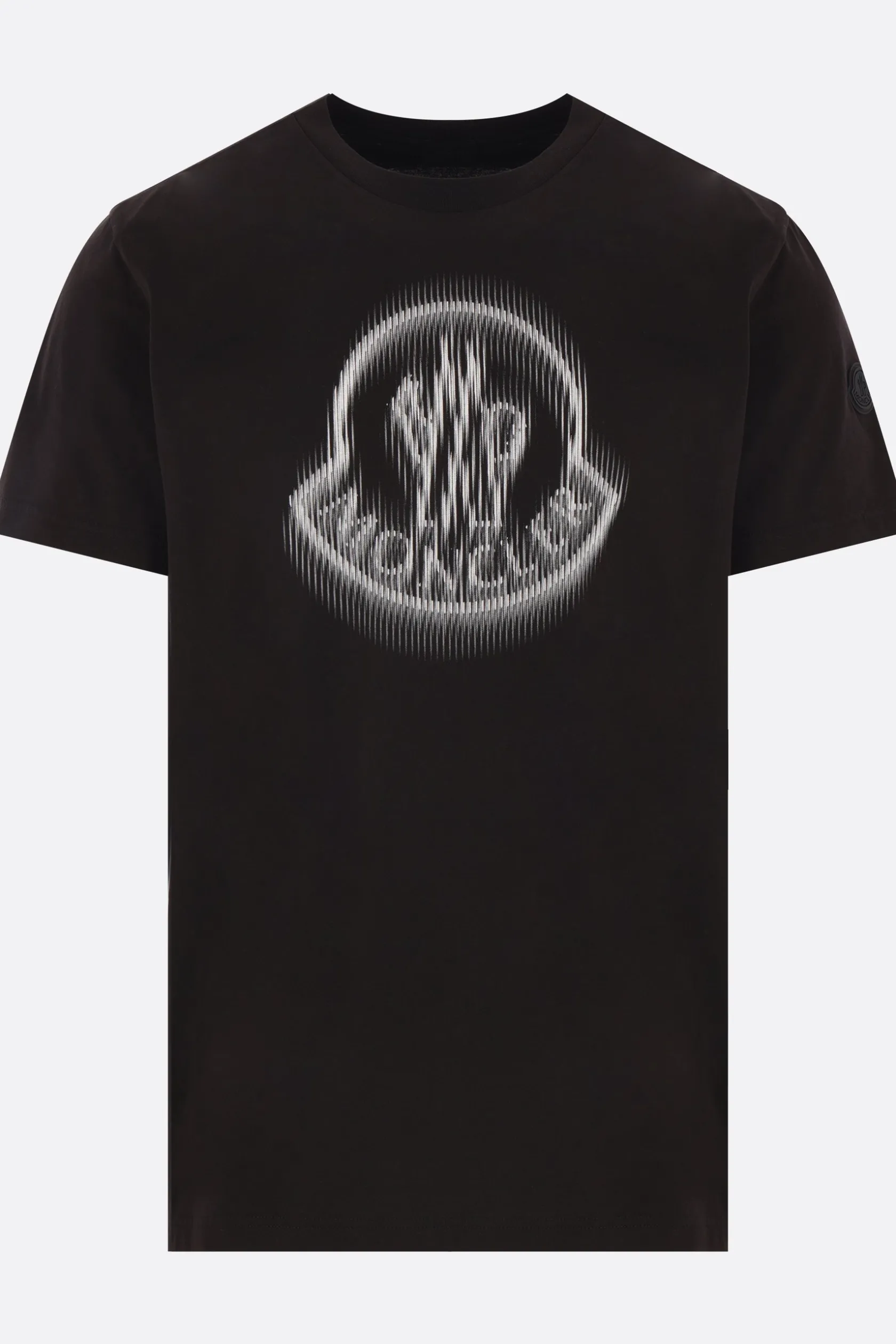 Topwear>MONCLER t-shirt in cotone stampa logo Nero