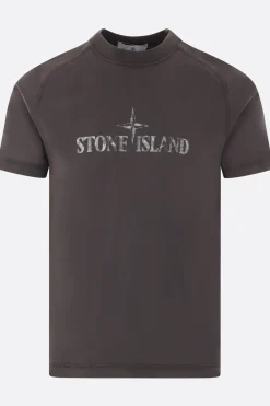 Topwear>STONE ISLAND t-shirt in cotone stampa logo Grigio