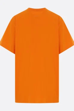 Topwear>MM6 t-shirt in cotone stampa Topaz blue Arancione