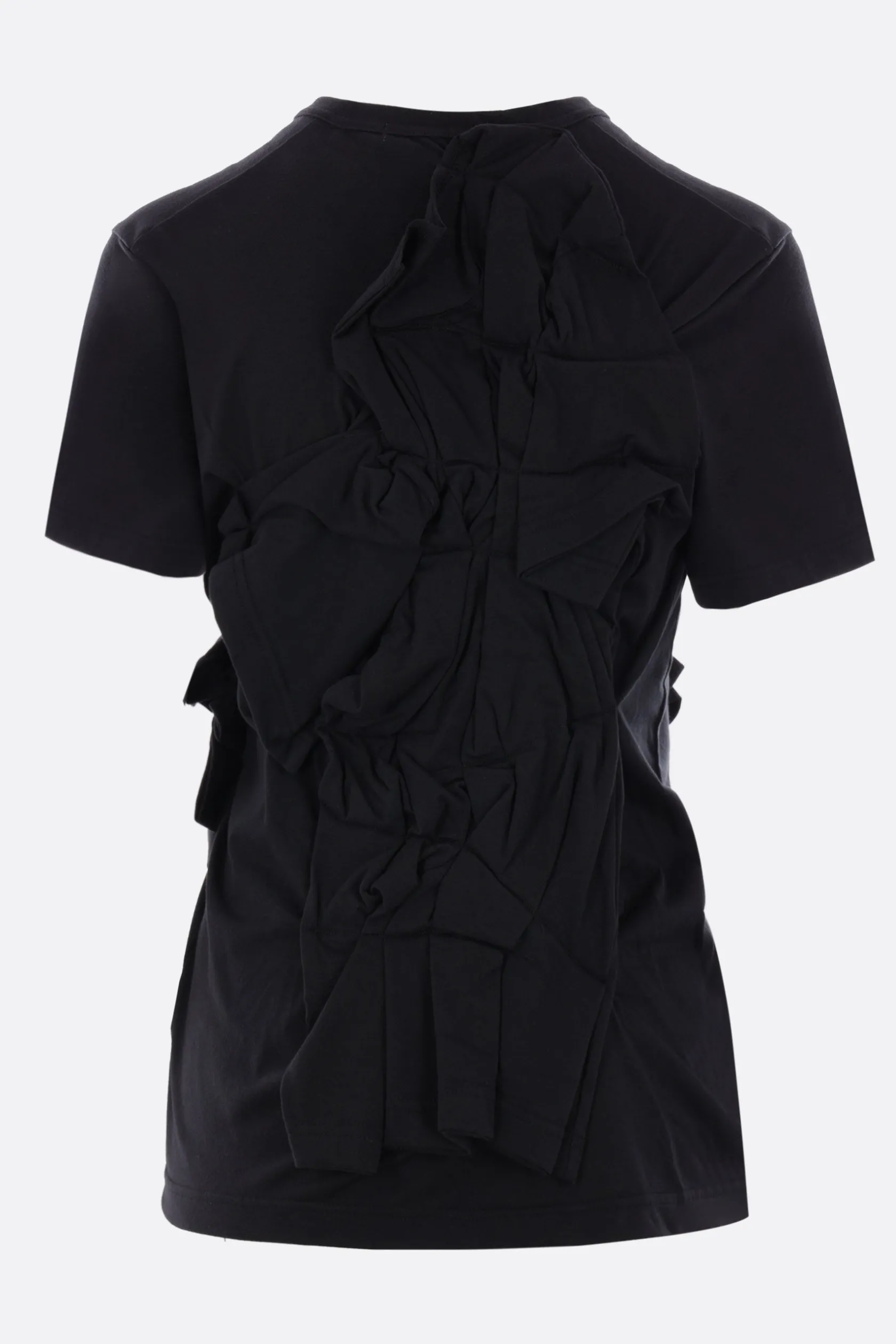 Topwear>COMME DES GARÇONS t-shirt in jersey con rouches Nero