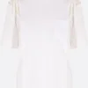 Topwear>SACAI t-shirt in popeline e jersey Bianco