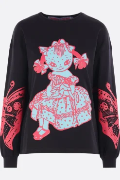 Topwear>CHOPOVA LOWENA t-shirt oversize Dotty in jersey Nero