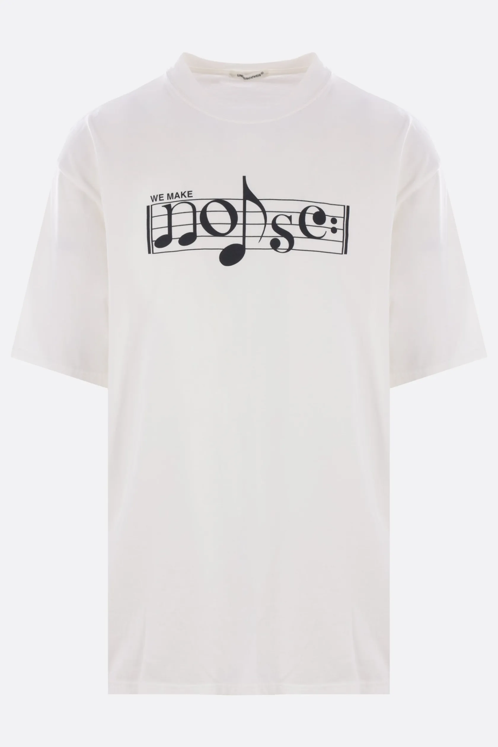 Topwear>UNDERCOVER t-shirt oversize in cotone stampa We Make Noise Bianco