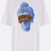 Topwear>UNDERCOVER t-shirt oversize in cotone stampa Good Night Bianco
