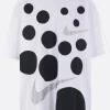 Topwear>BLACK COMME des GARÇONS t-shirt oversize in cotone stampa grafica Bianco