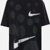 Topwear>BLACK COMME des GARÇONS t-shirt oversize in cotone stampa grafica Nero