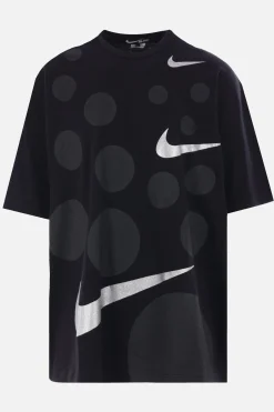 Topwear>BLACK COMME des GARÇONS t-shirt oversize in cotone stampa grafica Nero