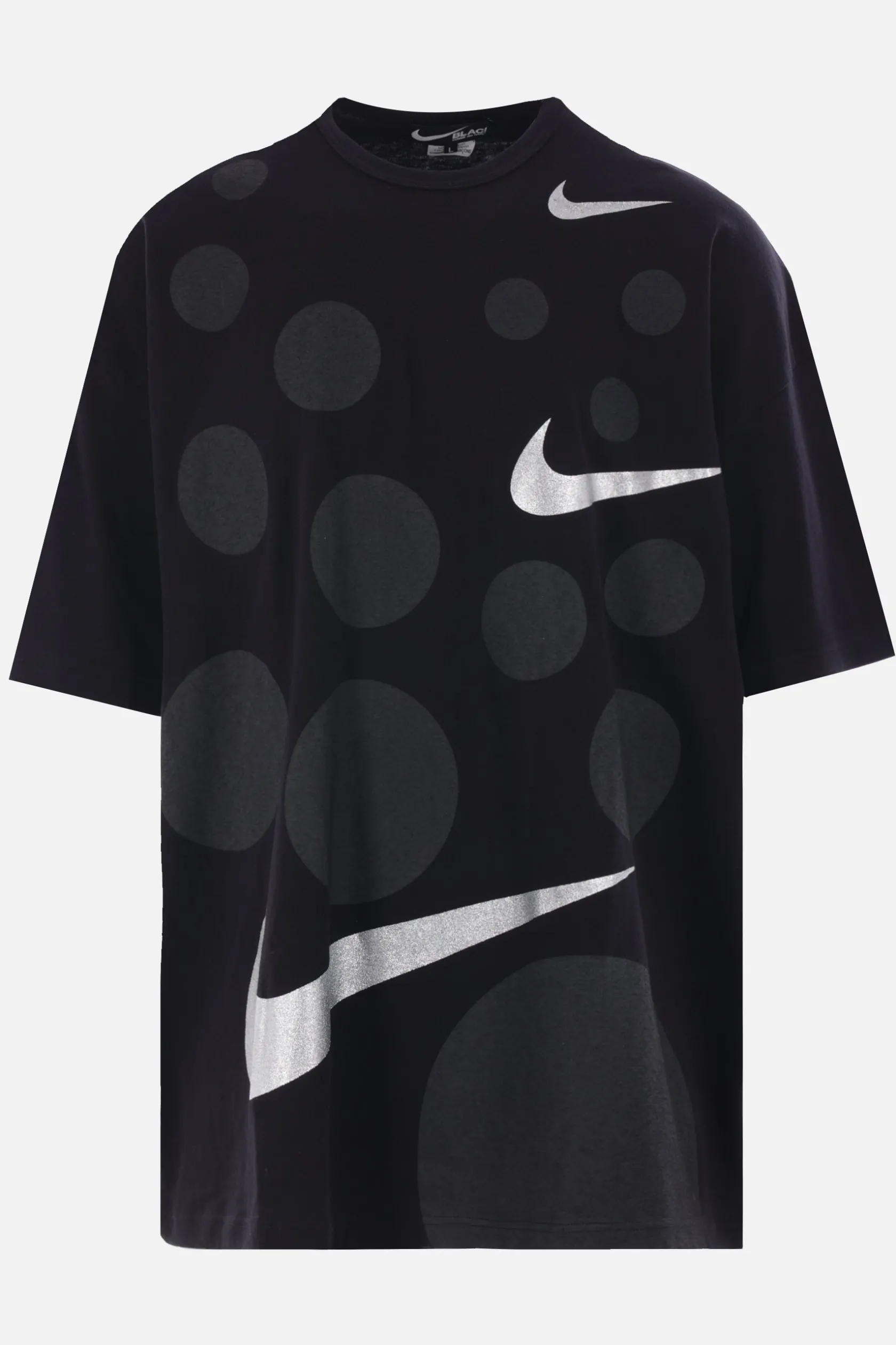 Topwear>BLACK COMME des GARÇONS t-shirt oversize in cotone stampa grafica Nero