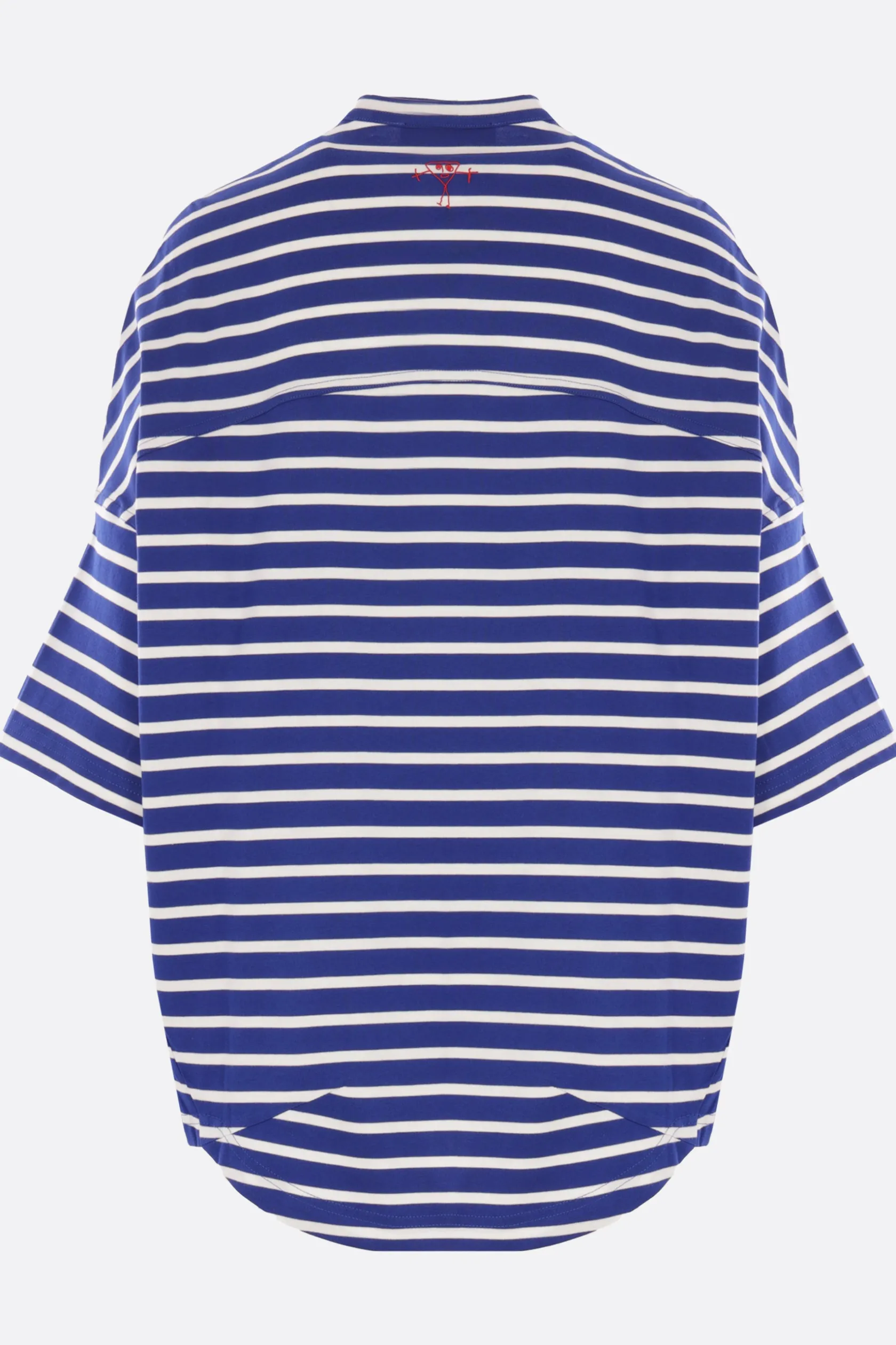 Topwear>PLAN C t-shirt oversize in jersey a righe Blu