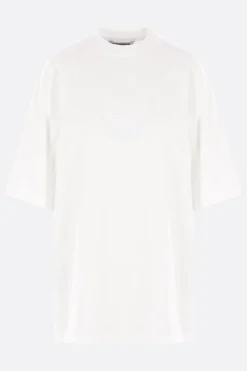 Topwear>MELITTA BAUMEISTER t-shirt oversize Smiley in cotone Bianco