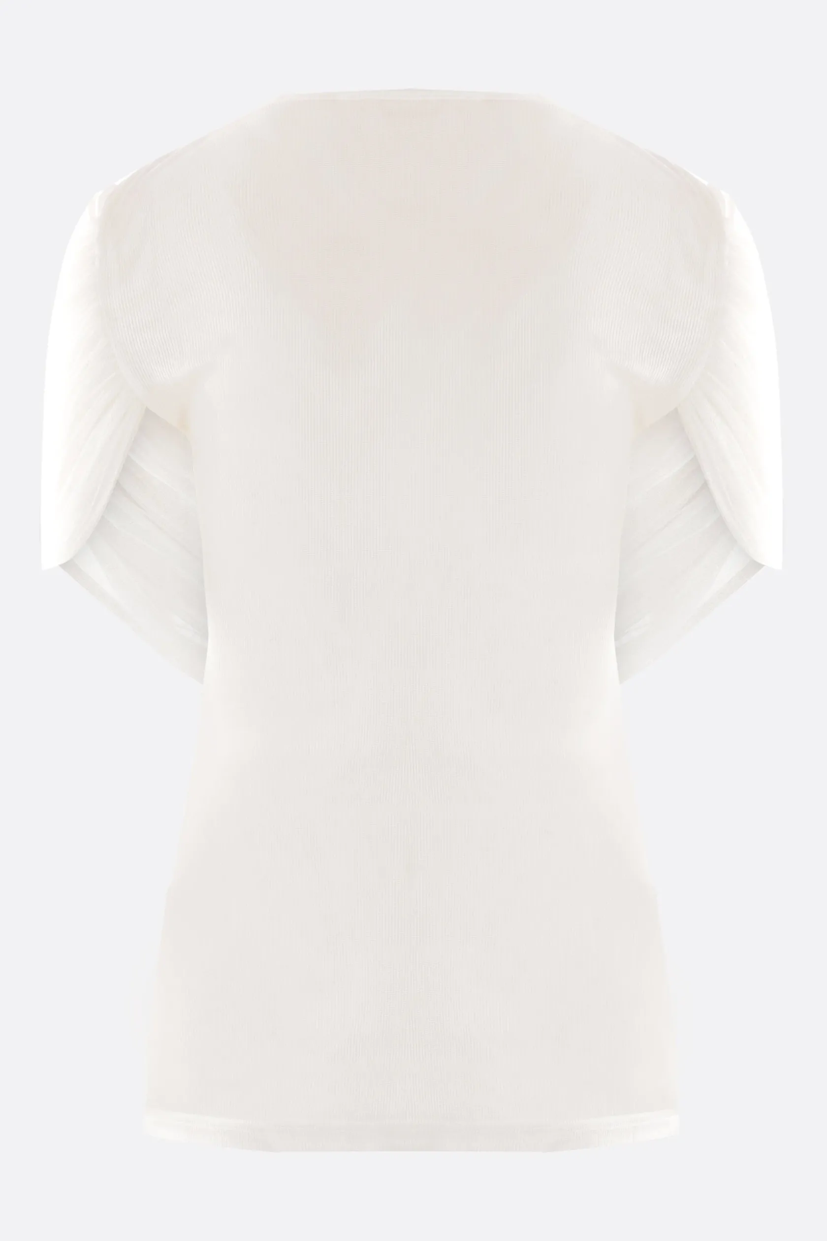Topwear>CHRISTOPHER ESBER t-shirt Sonora Veiled in jersey a costine Bianco