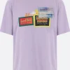 Topwear>MARTINE ROSE t-shirt Tropical Flyers in cotone Viola
