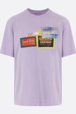 Topwear>MARTINE ROSE t-shirt Tropical Flyers in cotone Viola